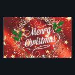Adesivo Retangular Merry Christmas Sticker<br><div class="desc">Feliz Natal em cores brilhantes</div>