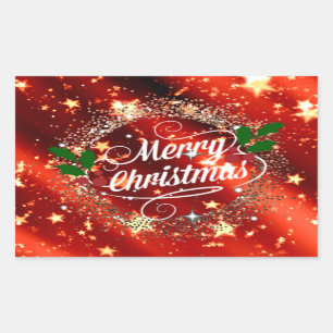 Adesivo Retangular Merry Christmas Sticker