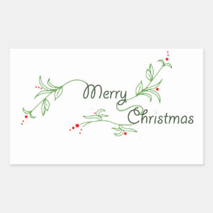 Adesivo Retangular Merry Christmas Sticker