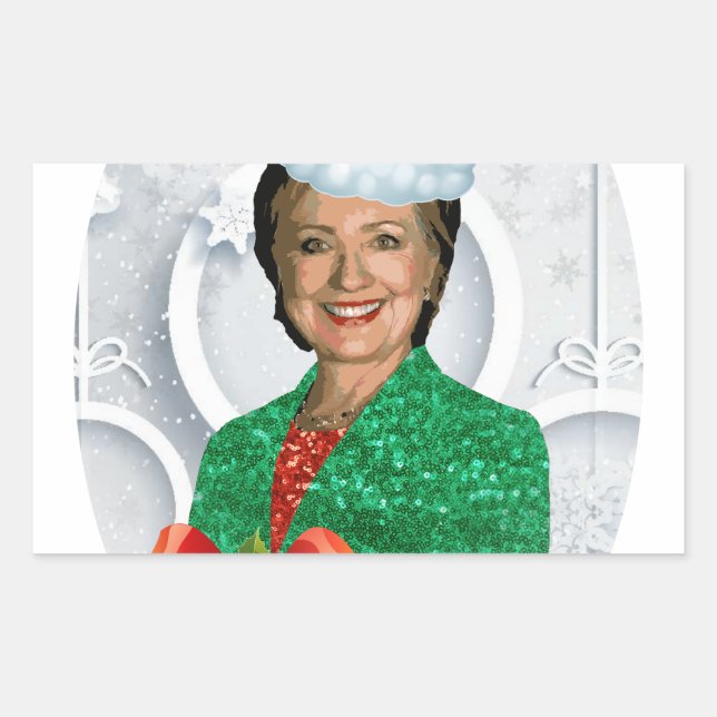 Adesivo Retangular merry xmas Hillary clinton (Frente)