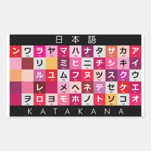 Adesivo Retangular Mesa japonesa dos Katakana