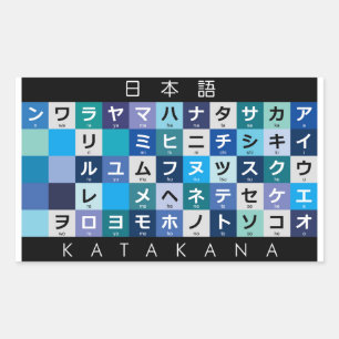 Adesivo Retangular Mesa japonesa dos Katakana
