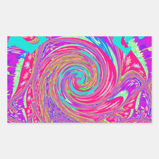 Adesivo Retangular Mesmerização do Whirlpool Com Amor à arte ciana do (Frente)