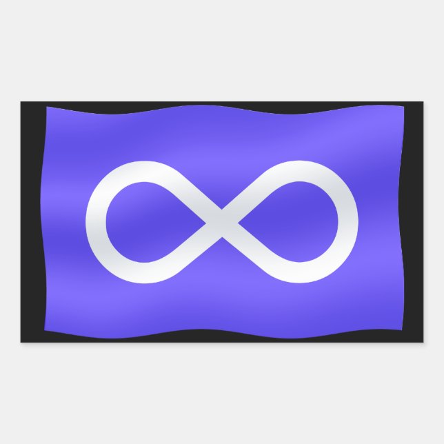 Adesivo Retangular Metis Flag Art Stickers First Nações (Frente)