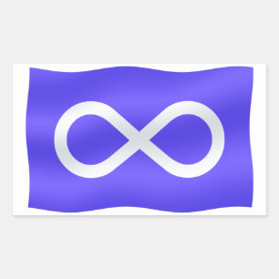 Adesivo Retangular Metis Flag Art Stickers First Nações