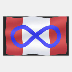 Adesivo Retangular Metis Flag Stickers Canadian Metis Stickers