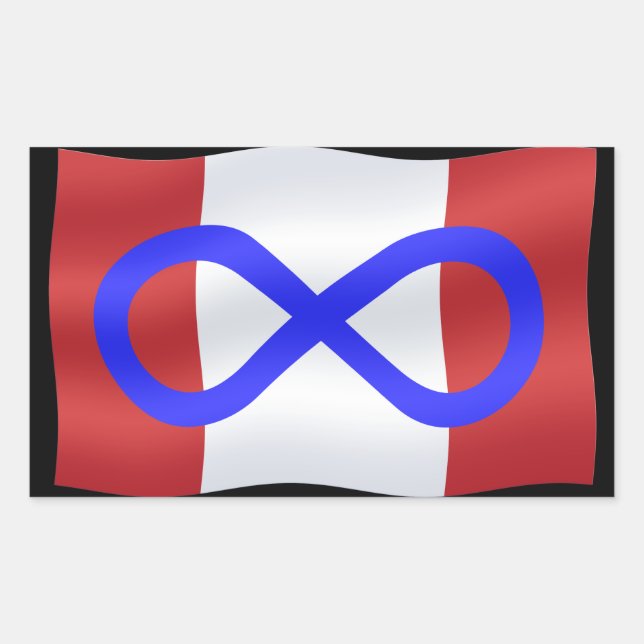 Adesivo Retangular Metis Flag Stickers Canadian Metis Stickers (Frente)