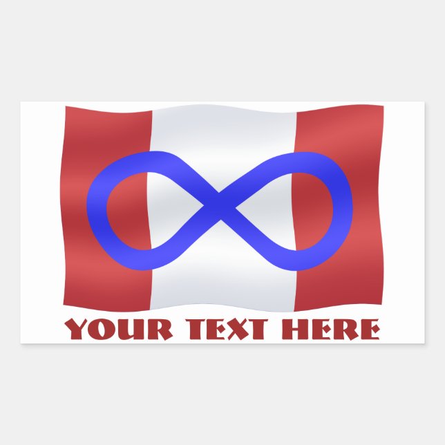 Adesivo Retangular Metis Flag Stickers Personalized Metis Canada Gift (Frente)
