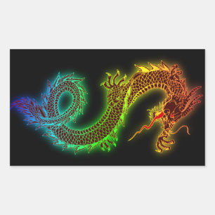 Adesivo Retangular Meu cão de guarda é um dragão