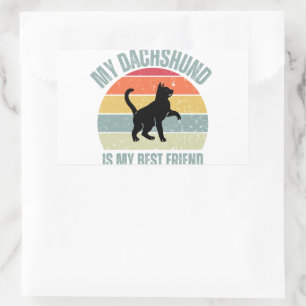 Adesivo Retangular Meu Dachshund é Meu Melhor Amigo 