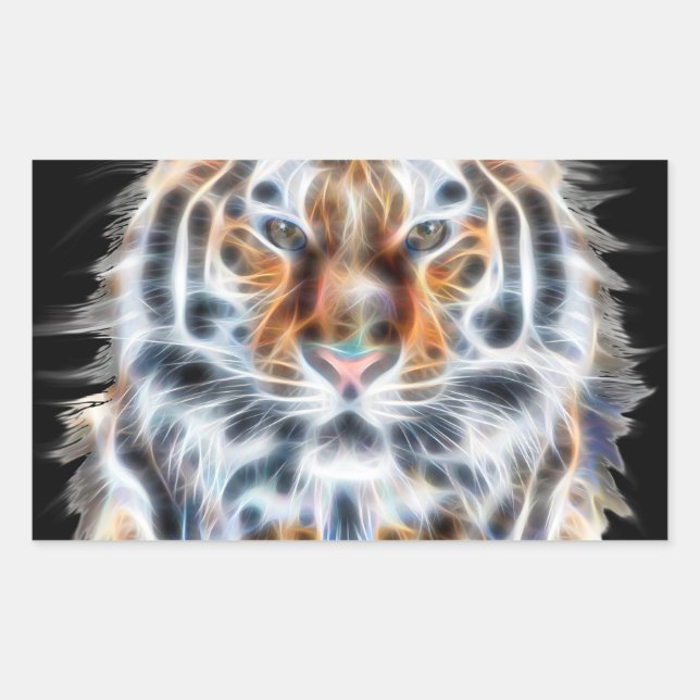 Adesivo Retangular Meu Gato está Agindo Com Energia facial Tiger (Frente)