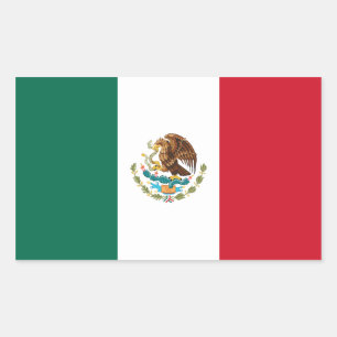 Adesivo Retangular México/Bandeira Mexicana