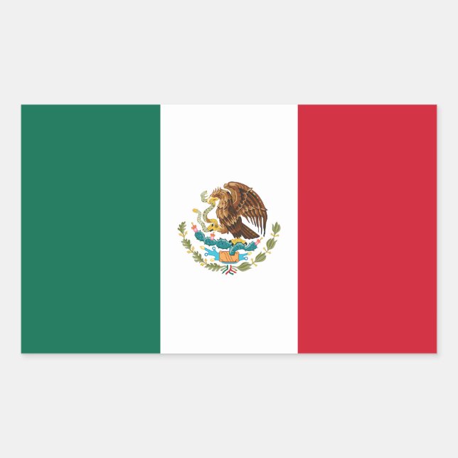 Adesivo Retangular México - bandeira mexicana (Frente)