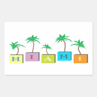 Adesivo Retangular Miami Beach Palms