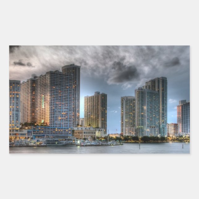 Adesivo Retangular Miami, Florida (Frente)