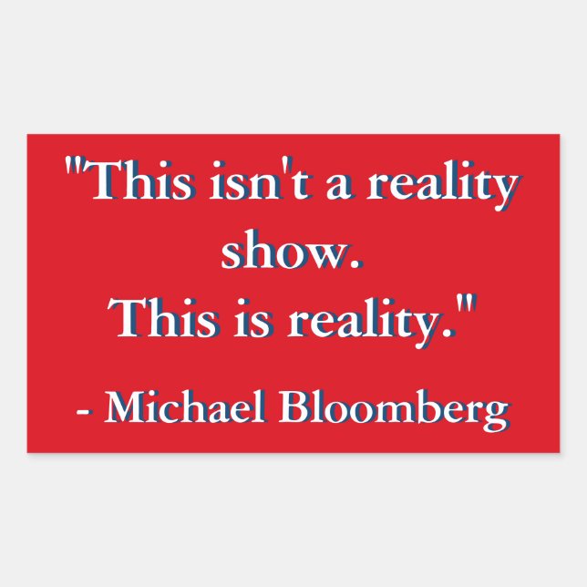 Adesivo Retangular Michael Bloomberg Quote (Frente)
