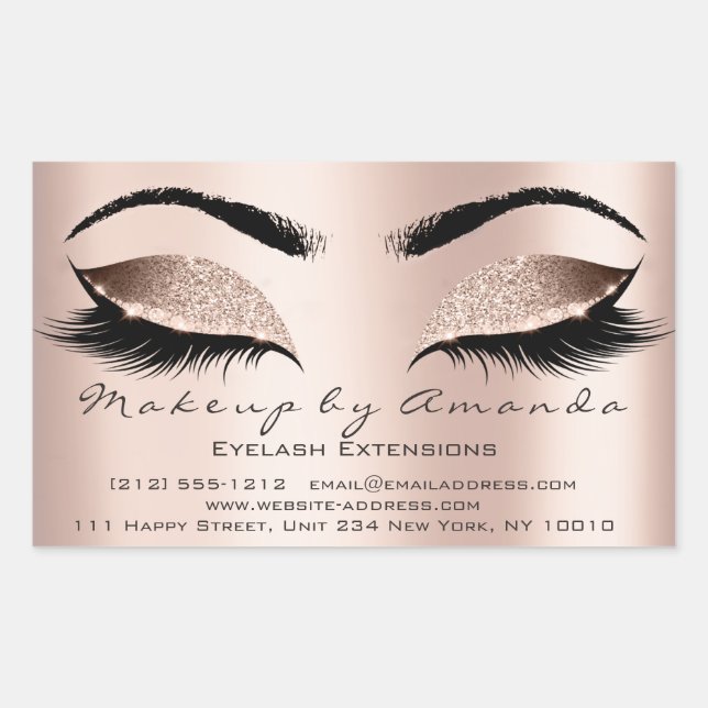 Adesivo Retangular Microblading Salon Da Beleza Da Extensão Eyelash (Frente)