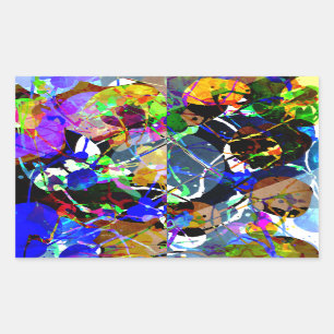 Adesivo Retangular Mídia Abstrato mista colorida