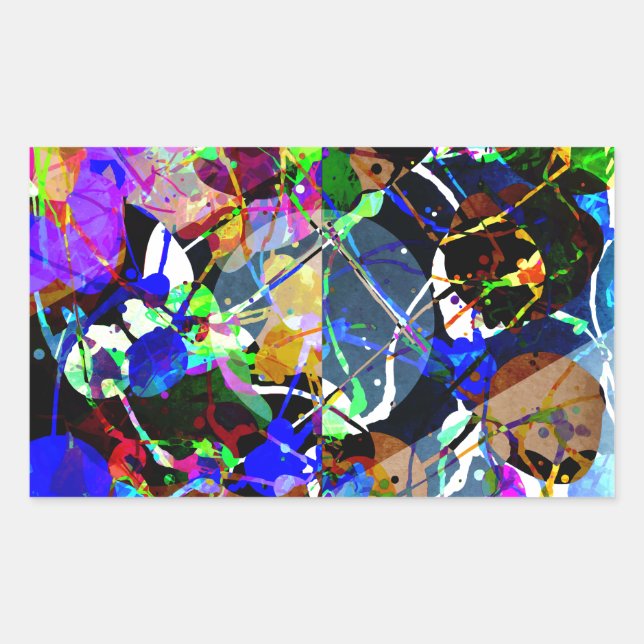 Adesivo Retangular Mídia mista Abstrato colorida (Frente)