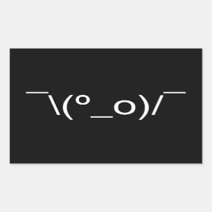 Adesivo Retangular Mim ¯ de Dunno LOL \ (º_o) japonês Kaomoji do