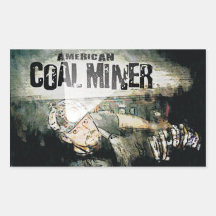 ADESIVO RETANGULAR MINERADOR DE CARVÃO AMERICANO