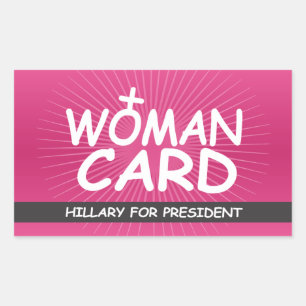 Adesivo Retangular Minha Carteira de Mulher - Hillary para Presidente