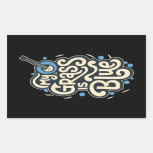 Adesivo Retangular Minha Grama É Música Foliar Azul