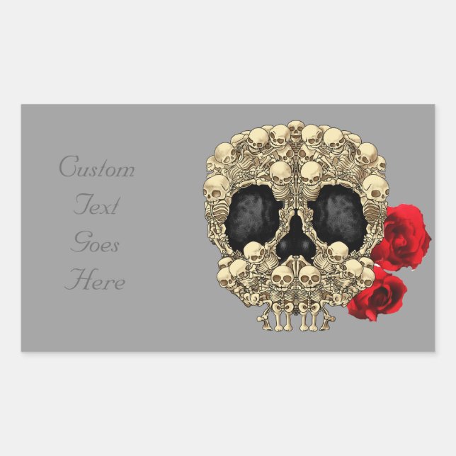Adesivo Retangular Mini Skeletons Sugar Skype (Frente)