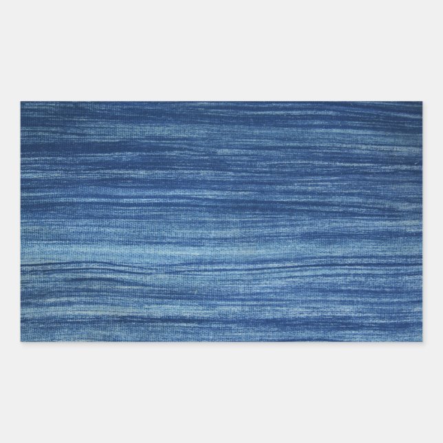 Adesivo Retangular miniaturas de tecido azul e texturas de modelo (Frente)