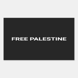 Adesivo Retangular Mínimo de texto personalizado preto da Palestina l