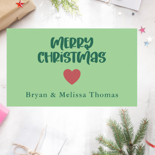 Adesivo Retangular Mínimo e Simples Natal Verde e Vermelho