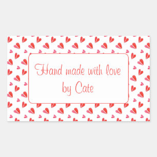 Adesivo Retangular MÍNIMOS CORAÇÕES Retângulos "Mãos Feitas"