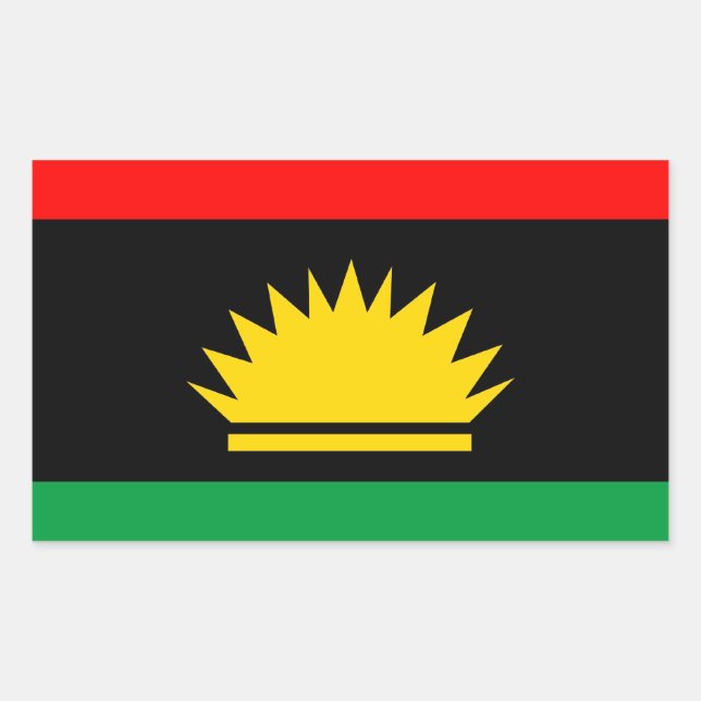 Adesivo Retangular Minoria república de Biafra pessoas bandeira étnic (Frente)
