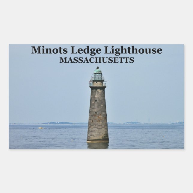 Adesivo Retangular Minots Ledge Lighthouse, Massachusetts Stickers (Frente)