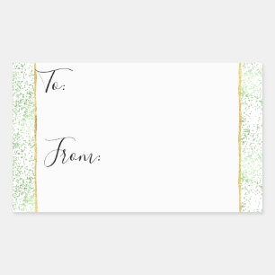 Adesivo Retangular Mint Confetti Pontos Dourados A Partir De Vinhetas