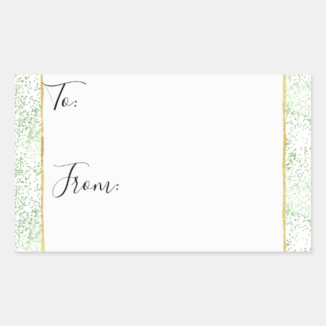 Adesivo Retangular Mint Confetti Pontos Dourados A Partir De Vinhetas (Frente)