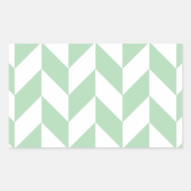 Adesivo Retangular Mint Green Herringbone Pattern (Frente)