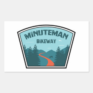 Adesivo Retangular Minuteman Bikeway Boston Massachusetts