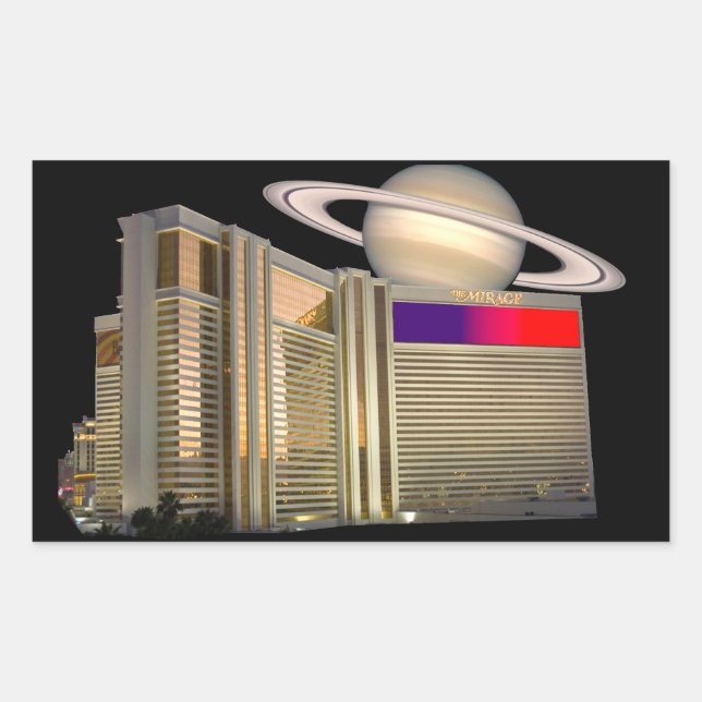 Adesivo Retangular Mirage Las Vegas e Saturno (Frente)