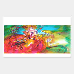 Adesivo Retangular MIRANDOLINA, rosa, amarelo fuchsia