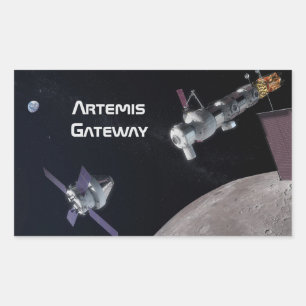 Adesivo Retangular Missão da lua de Artemis Orion SLS