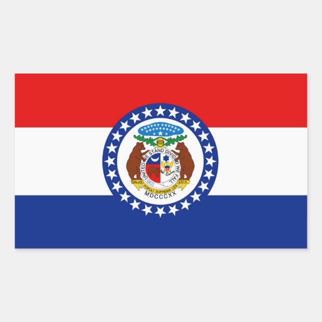 Adesivo Retangular Missouri Flag (Frente)