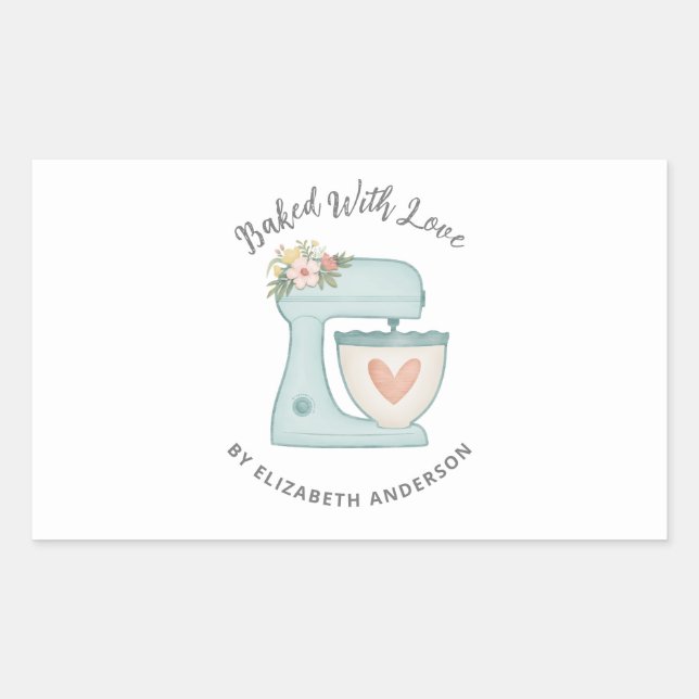 Adesivo Retangular Misturador De Bolo Cónico Com Pau Retangular De Am (Frente)