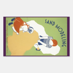 Adesivo Retangular Modelagem de areia