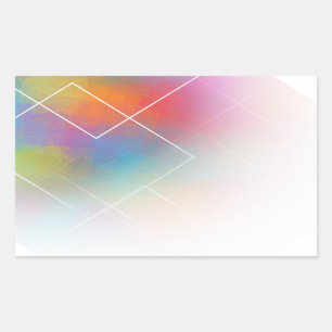 Adesivo Retangular Modelo Abstrato Moderno Colorido Personalizado