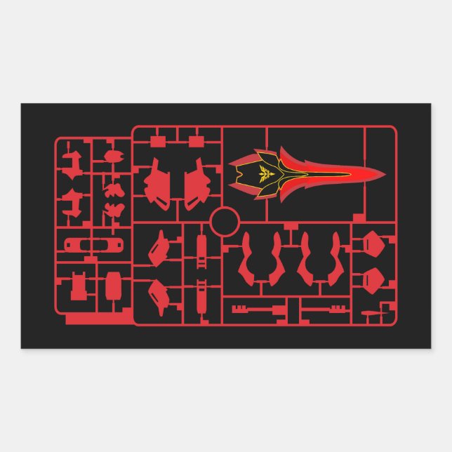 Adesivo Retangular modelo de jogo sinanju gundam gunpla plamo proteto (Frente)