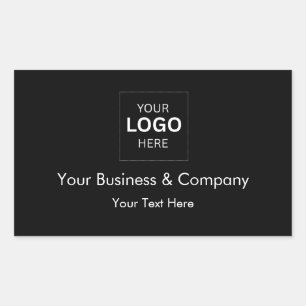 Adesivo Retangular Modelo de logotipo de negócios de luxo preto perso