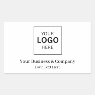 Adesivo Retangular Modelo de Logotipo de Negócios Personalizado