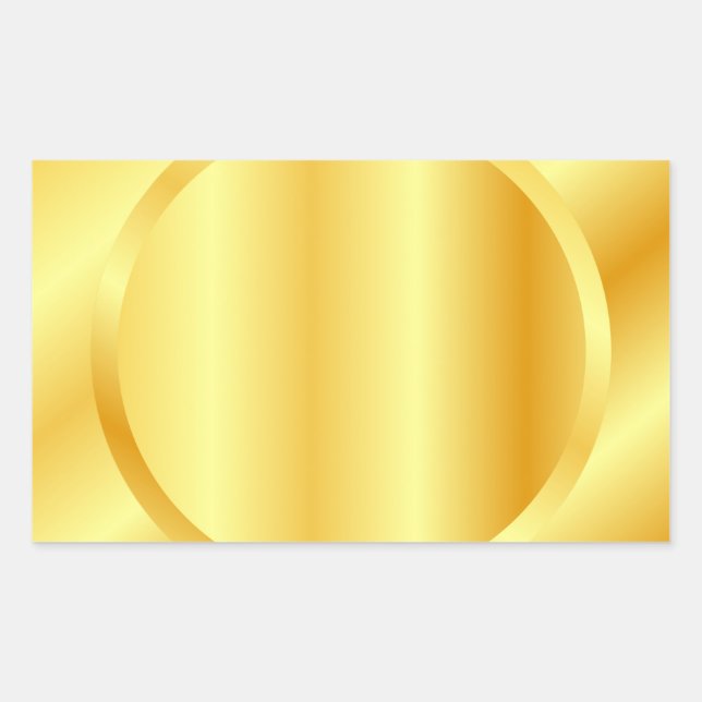 Adesivo Retangular Modelo de Vazio Dourado Numérico de Texto (Frente)