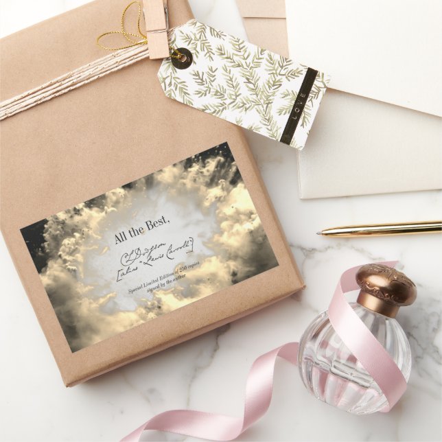 Adesivo Retangular Modelo do Autor de Assinatura de Nuvens (Presentear)